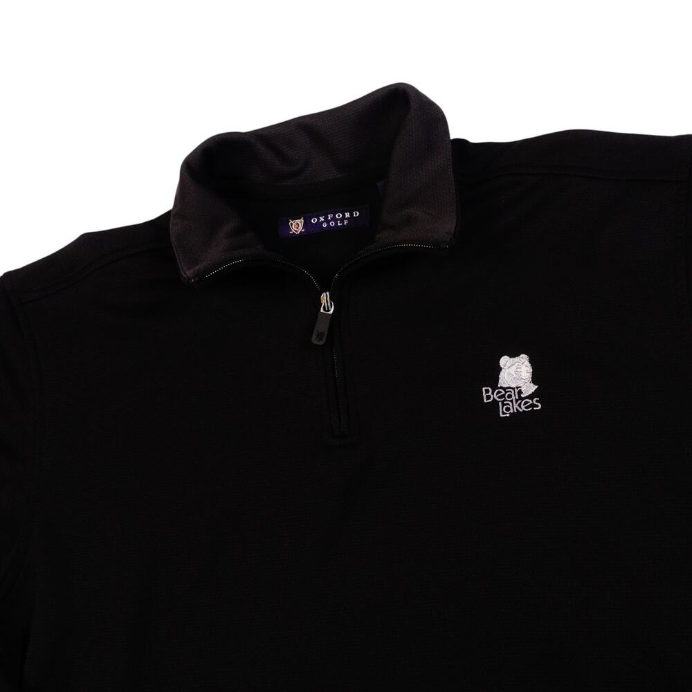 Bear Lakes Performance Oxford Black Golf 1/4 Zip Pull Over Sweater Men's Small